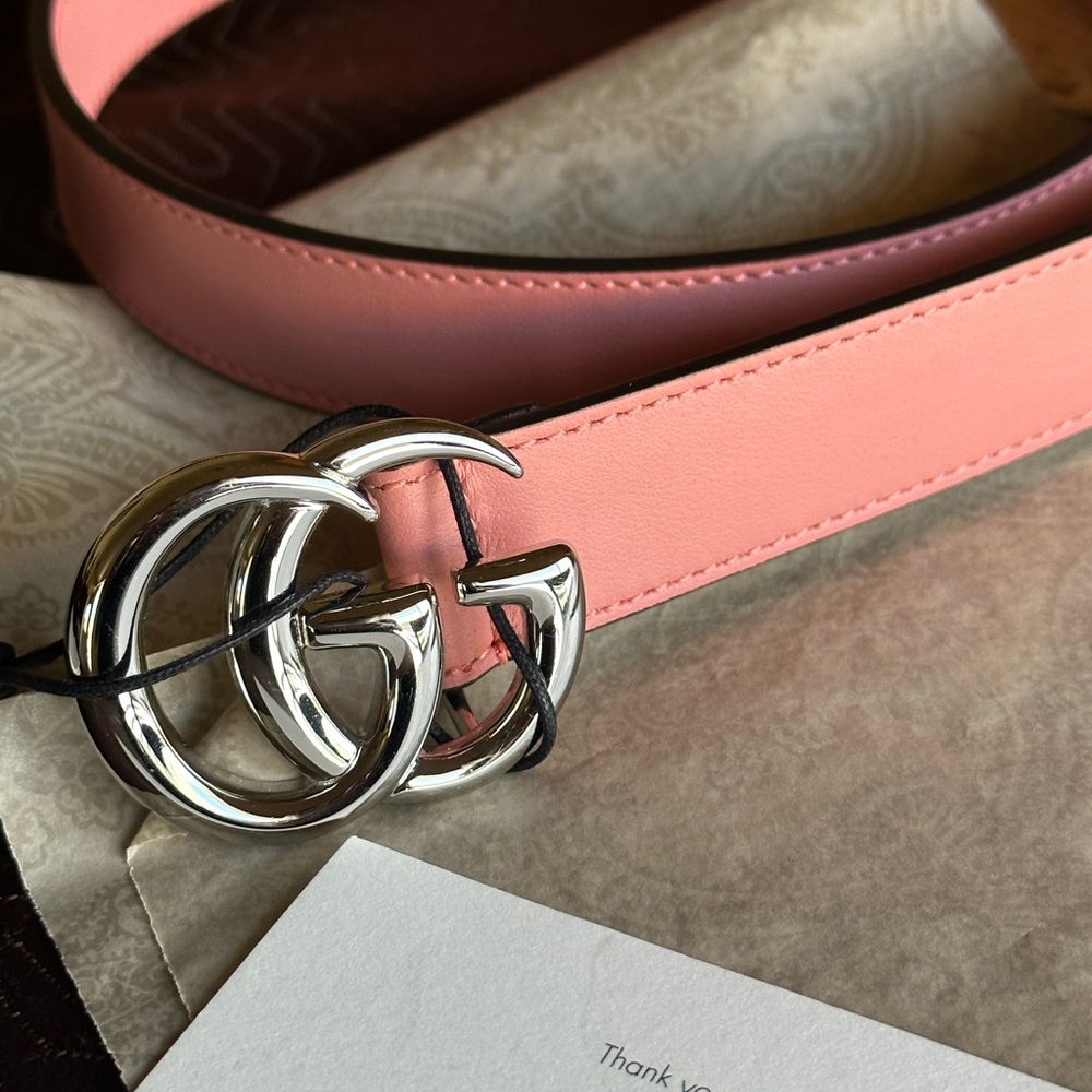 Gucci belt 24 inch pink